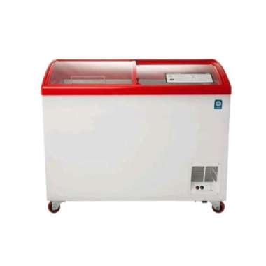 MASPION Chest Freezer Box Tutup Sliding Door Kaca Red 300 Liter UFH-300C RD Original