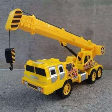 Mainan Truk Crane Alat Berat Kontruksi Edukasi - CRANE KUNING