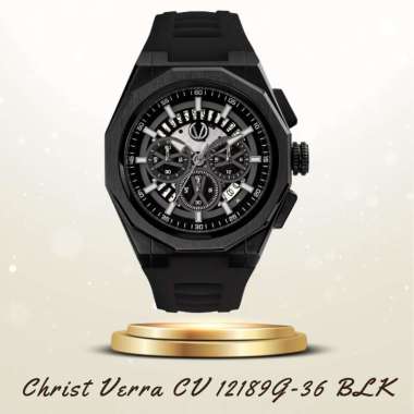 Christ Verra CV 12189G-36 BLK Jam Tangan Pria Original