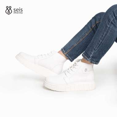 Supervice Varsity Sepatu Wanita Boots Casual | Sneakers Boots Wanita 41 ALLWHITE