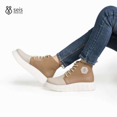 Supervice Varsity Sepatu Wanita Boots Casual | Sneakers Boots Wanita 41 BEIGE MC