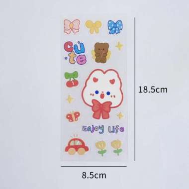 Sticker Lucu Stiker Motif Kartun 1 Lembar Dekorasi Handbook Sticker Termos Laptop HP Cute(1 Lembar)
