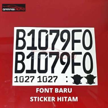 Stiker Plat Nomor Mobil Font Terbaru Sticker Skotlet Angka Hitam Stiker Hitam