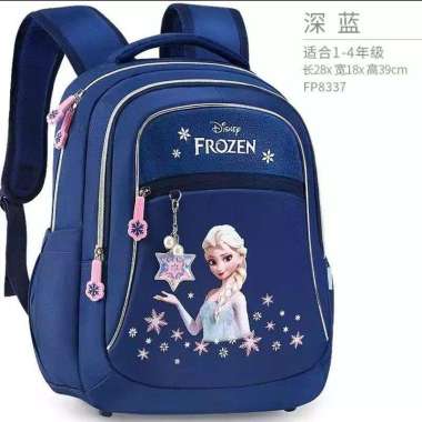 Tas Ransel Anak Perempuan Karakter Frozen - Tas Sekolah Anak TK SD - Tas anak Navy
