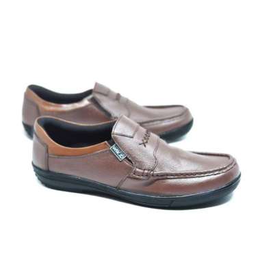 Garage X WRK EDVARD | Sepatu Kerja Pria Kasual Slip On Slop Kulit Asli Original 42 Hitam