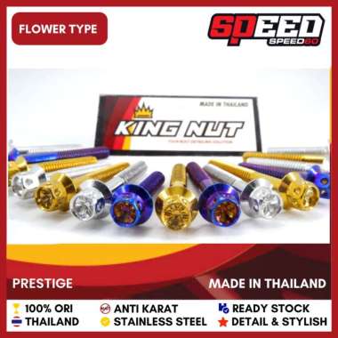 Baut Cover Tangki Variasi Bpro Yamaha RX King Baut Probolt Thailand Stainless King Nut Flower Blue