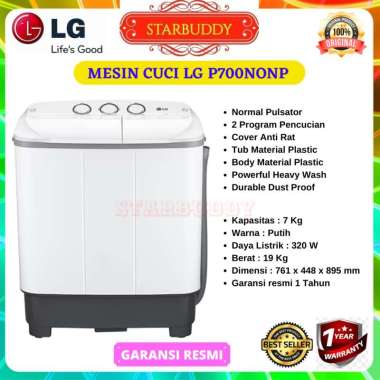 MESIN CUCI LG P700NONP, P700N 2 TABUNG 7 KG JADETABEK