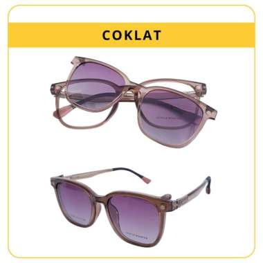 KACAMATA CLIPON UNISEX, FRAME LENSA CLIPON GM [TJ2192] COKLAT