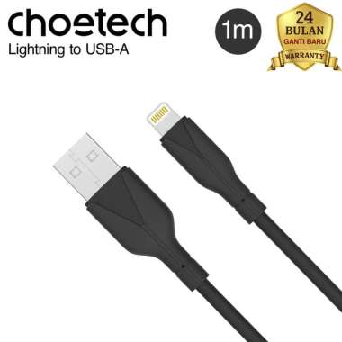 Choetech XAL0003 USB-A To Lightning Cable Kabel Cas HP Apple iPhone 1M Black