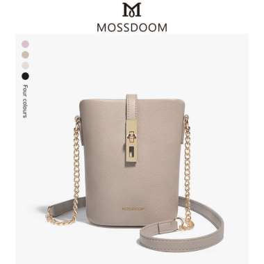 Tas Wanita Elouise Bag Warna Murni Tas Selempang Sederhana Apricot