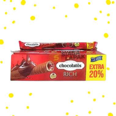 Chocolatos RICH Premium 1 BOX Wafer Roll Coklat Coated Chocolate