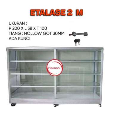 ETALASE FULL KACA 2 METER KUNCI ETALASE KACA KUNCI ETALASE 2M