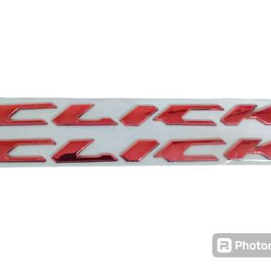 EMBLEM TULISAN MOTOR CLICK TIMBUL 3D MOTOR CLICK click sepasang Merah