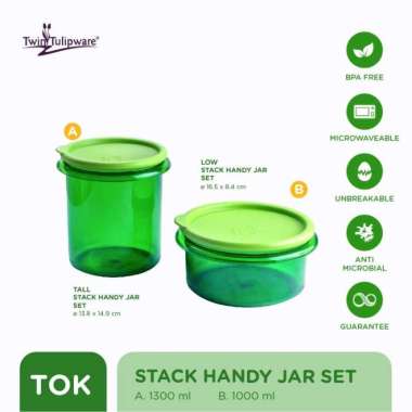 Toples Lebaran Twin Tulipware Stack Handy Jar Set