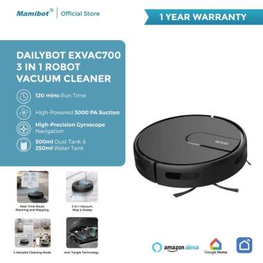 Mamibot Dailybot EXVAC700 Robot Vacuum Cleaner | Sapu Vacum Pel Vakum Mop | Penyedot Debu