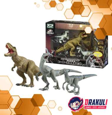 Toys Takara Tomy Ania Jurassic World Hero Dinosaur Gathering Set (T-Rex, Blue, & Beta)