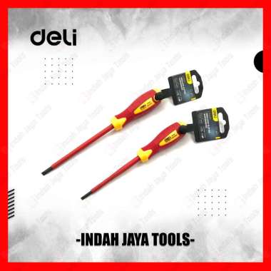 DELI Obeng Listrik MIN Electric Magnetic 1000V - Magnet Insulated Slotted Screwdriver 10x5.5x125