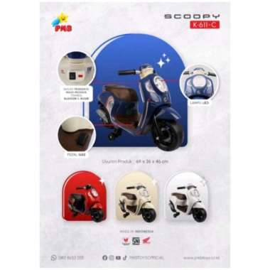 Pmb Motor Aki K611C- Honda Scoopy | mainan motor aki anak Biru