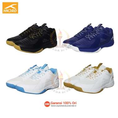 Sepatu Badminton Hundred Velocity HNDRD Bulutangkis Navy/White