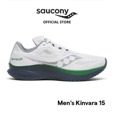 Sepatu Lari Pria SAUCONY Shoes Kinvara 15 Men - White / Navy 46
