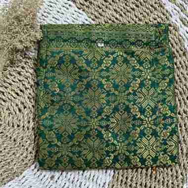 ROK SONGKET/ROK SPAN SONGKET/ROK BAWAHAN KEBAYA/ROK JADI - sage silver, M XL hijau gold