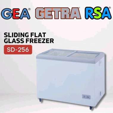 GEA Freezer Sliding Flat Kaca Freezer Box Pembeku Makanan 265 Liter SD-256 Original