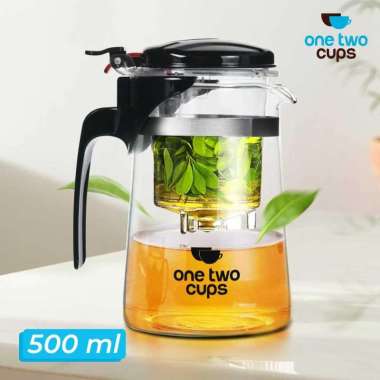 Teko Teh Kopi Kaca Tahan Panas dengan Saringan Pitcher K1 Teko Estetik Asthetic Jus Minum Hijau Aest