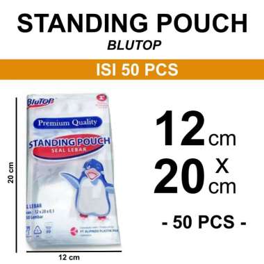 aiGooTan - (ISI 50) STANDING POUCH BLUTOP - Plastik STP Ziplock Zip Lock Seal Berdiri Zipper Medan 1