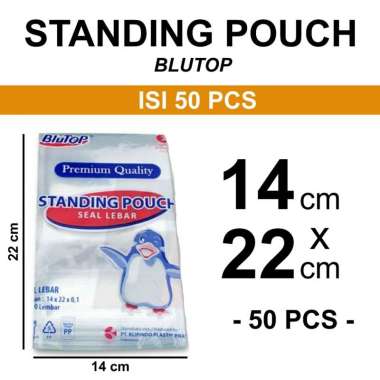 aiGooTan - (ISI 50) STANDING POUCH BLUTOP - Plastik STP Ziplock Zip Lock Seal Berdiri Zipper Medan 1