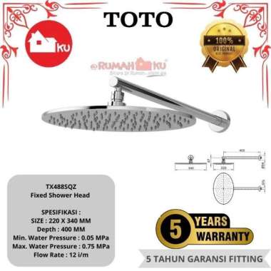 Head Shower TOTO TX488SQZ Fixed Shower Head