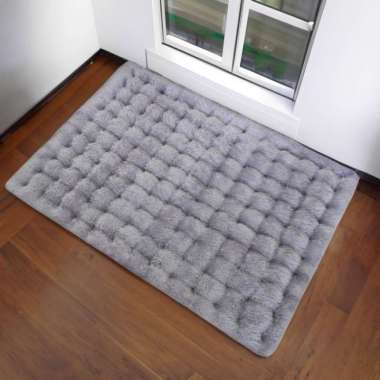 Kasur bulu tebal ukuran180x80x8cm Super empuk/lembut/nyaman/murah LP KASUR+2BANTAL Abu-abu