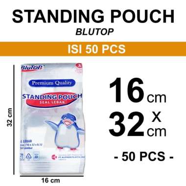 aiGooTan - (ISI 50) STANDING POUCH 16x32 CM BLUTOP - Plastik STP Ziplock Zip Berdiri Zipper Medan 16