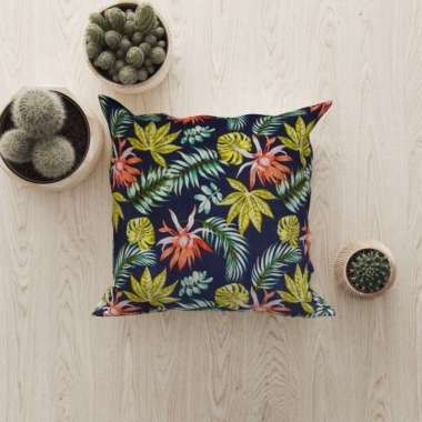 Sarung bantal kursi/Sofa Resleting Motif Bunga Aesthetic Sarung Bantal LP 50x50