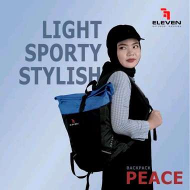 Eleven Tas ransel Backpack Peace Biru