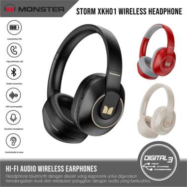 MONSTER STORM XKH01 Wireless Bluetooth Headphone Headset Bisa Kabel