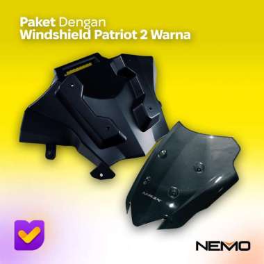 NEMO Windshield Honda Pcx 160 + Braket Eropah Hitam