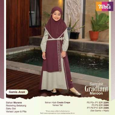 Nibras sarimbit gamis anak gradiant Navy P.3