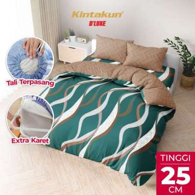 Kintakun DLUXE Bedcover Set Tinggi 25cm HELIANA 160x200 / 180x200 Minimalis Aesthetic B2 - Varian Si