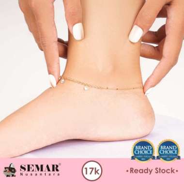 Gelang Kaki Emas Jedar Square Brisilia Chain Gold 10K Semar Nusantara