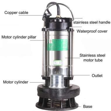 Pompa Celup Air Kotor Otomatis 370Watt Stainless Steel sewage pump Submersible Pump Mesin Pompa Air 