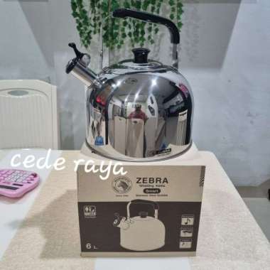 teko zebra / ceret masak bunyi siul stainless zebra 6 ltr