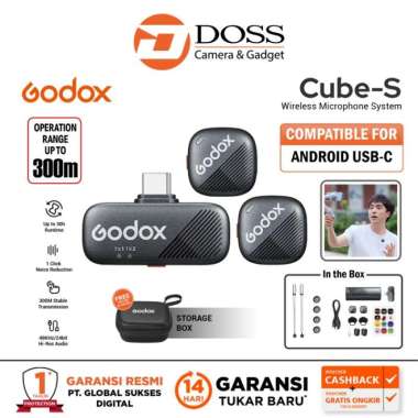Godox CUBE S Wireless Microphone CUBE-S Mic Wireless for Smartphone Android & IOS Android Type-C