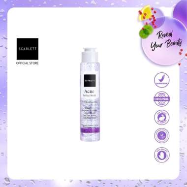 SCARLETT Brightening Facial Wash Glutathione, Vitamin E, Rose Petals dan Aloe Vera -Cuci Muka Scarle