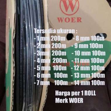HEATSHRINK merk WOER per ROLL ISOLASI BAKAR 1mm 2mm 3mm 4mm 5mm 6mm 7mm 8mm 9mm 10mm 11mm 12mm 13mm