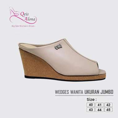 WEDGES BIG SIZE - Sandal Wanita Slide Kulit Suede Sendal Selop Pesta Cewek Ukuran Jumbo 40