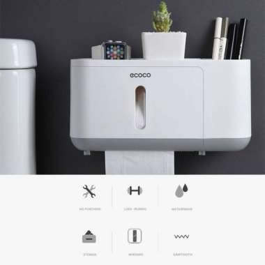 Toilet Paper Box Dispenser Ecoco Kotak Tisu Tissue Storage