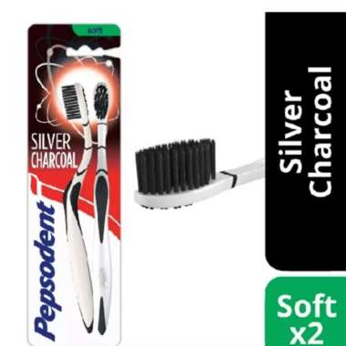 PEPSODENT Sikat Gigi Silver Charcoal isi 2pcs