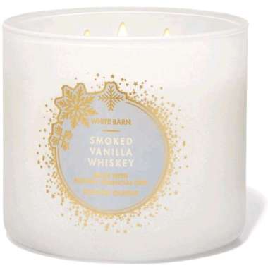 BBW SMOKED VANILLA WHISKEY 3 WICK SCENTED CANDLE 411 G PENGHARUM RUANGAN