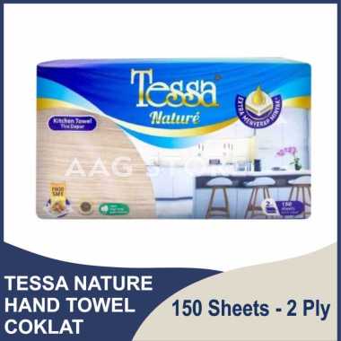 Tissue Tessa Hand Towel Unbleached Food Safe Coklat 150 Sheets 2 Ply Tisu Dapur