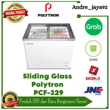 Chest Freezer Sliding Glass Kaca 300 liter Polytron Pcf-329